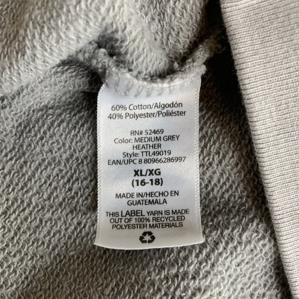 Time And Tru Cowl Neck Sweatshirt Women's XL LS Grey Heather Side Seam Pockets - Picture 8 of 10
